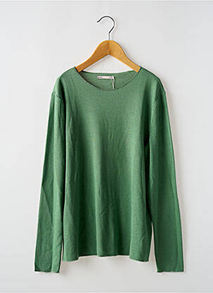 Pull coupe droite manches longues vert ONLY fille