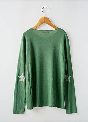 Pull coupe droite manches longues vert ONLY fille