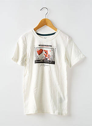 T-shirt stretch manches courtes blanc JACK & JONES garcon