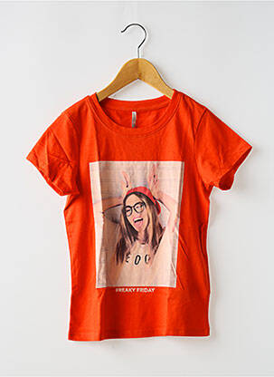 T-shirt orange KIDS ONLY pour fille