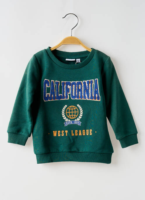 Sweat-shirt tissage jersey manches longues vert NAME IT garcon