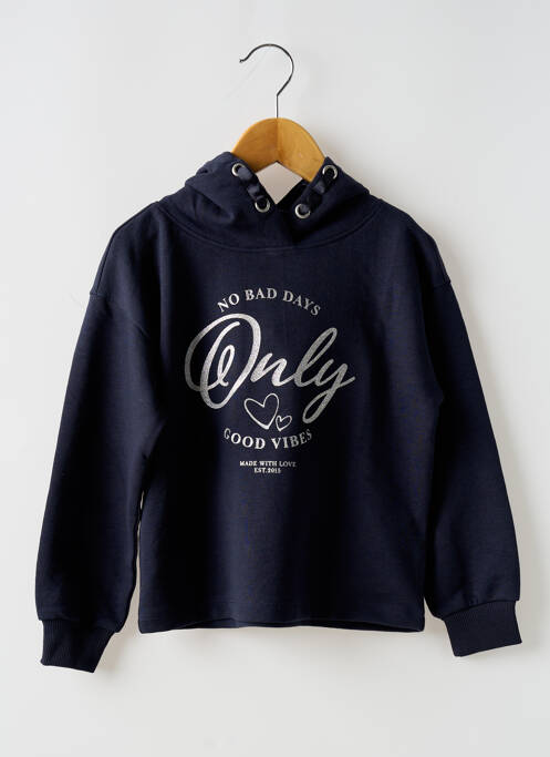 Sweat-shirt à capuche bleu ONLY pour fille