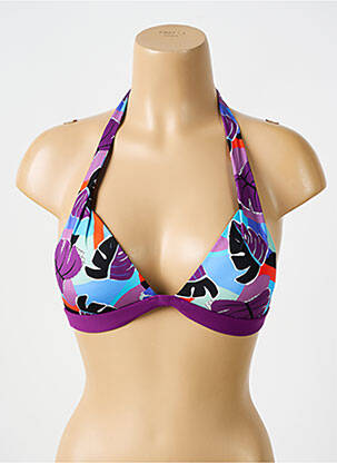 Haut de maillot de bain stretch haut soutien-gorge push-up violet BIKINI BAR femme