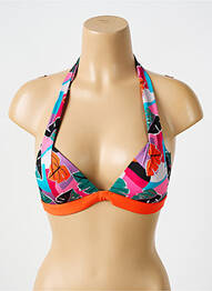Haut de maillot de bain stretch haut soutien-gorge push-up orange BIKINI BAR femme
