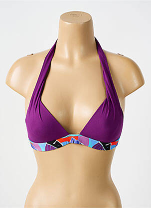 Haut de maillot de bain stretch haut soutien-gorge push-up violet BIKINI BAR femme