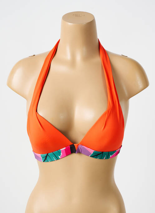 Haut de maillot de bain stretch haut soutien-gorge push-up orange BIKINI BAR femme