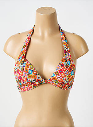 Haut de maillot de bain stretch haut soutien-gorge push-up orange BIKINI BAR femme