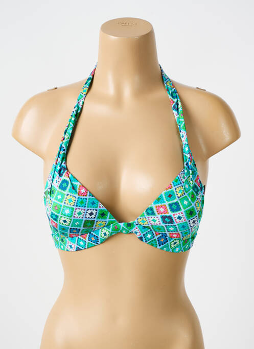 Haut de maillot de bain stretch haut soutien-gorge push-up bleu BIKINI BAR femme