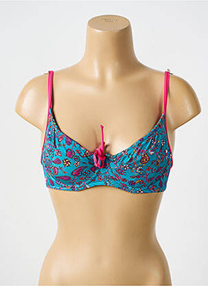 Haut de maillot de bain stretch haut soutien-gorge balconnet bleu BIKINI BAR femme