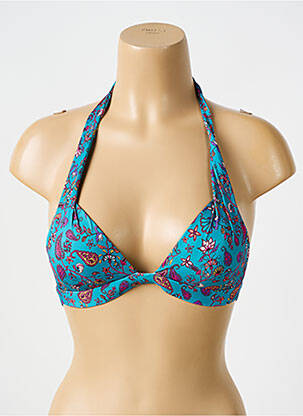 Haut de maillot de bain stretch haut soutien-gorge push-up bleu BIKINI BAR femme
