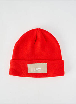 Bonnet maille tricot rouge JJXX unisexe