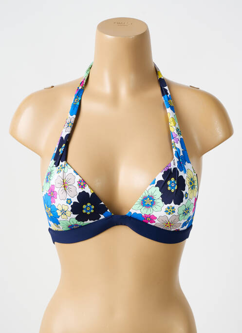 Haut de maillot de bain stretch haut soutien-gorge push-up bleu BIKINI BAR femme