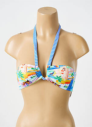 Haut de maillot de bain stretch haut soutien-gorge moulé bleu BIKINI BAR femme