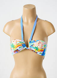 Haut de maillot de bain stretch haut soutien-gorge moulé bleu BIKINI BAR femme