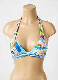 Haut de maillot de bain stretch haut soutien-gorge push-up bleu BIKINI BAR femme