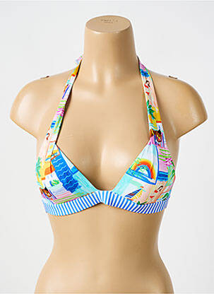Haut de maillot de bain stretch haut soutien-gorge push-up bleu BIKINI BAR femme