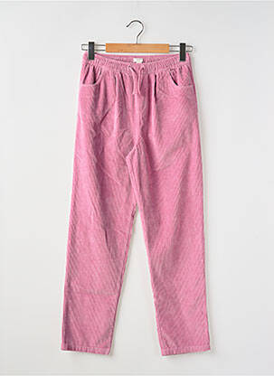 Pantalon droit tissage velours taille élastique rose ROXY GIRL fille