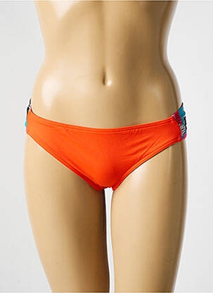 Bas de maillot de bain effet matière satinée bikini orange BIKINI BAR femme