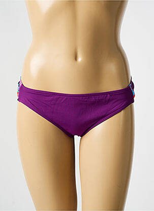 Bas de maillot de bain effet matière satinée bikini violet BIKINI BAR femme