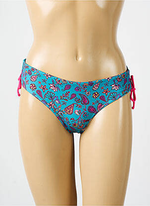 Bas de maillot de bain effet matière satinée culotte bleu BIKINI BAR femme