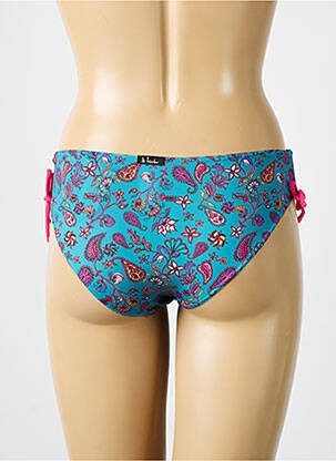 Bas de maillot de bain effet matière satinée culotte bleu BIKINI BAR femme
