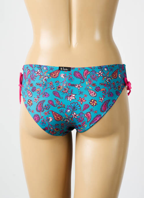 Bas de maillot de bain effet matière satinée culotte bleu BIKINI BAR femme