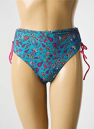 Bas de maillot de bain effet matière satinée culotte bleu BIKINI BAR femme