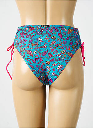 Bas de maillot de bain effet matière satinée culotte bleu BIKINI BAR femme