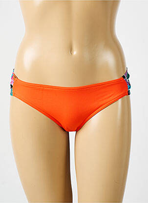 Bas de maillot de bain effet matière satinée culotte orange BIKINI BAR femme