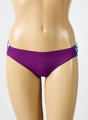 Bas de maillot de bain effet matière satinée culotte violet BIKINI BAR femme