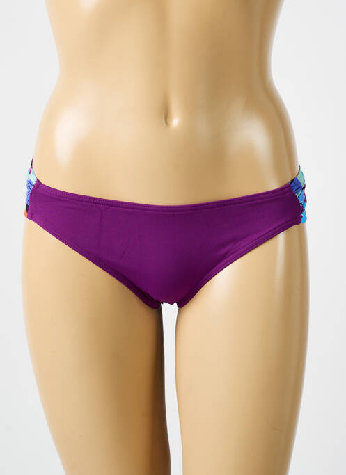 Bas de maillot de bain effet matière satinée culotte violet BIKINI BAR femme