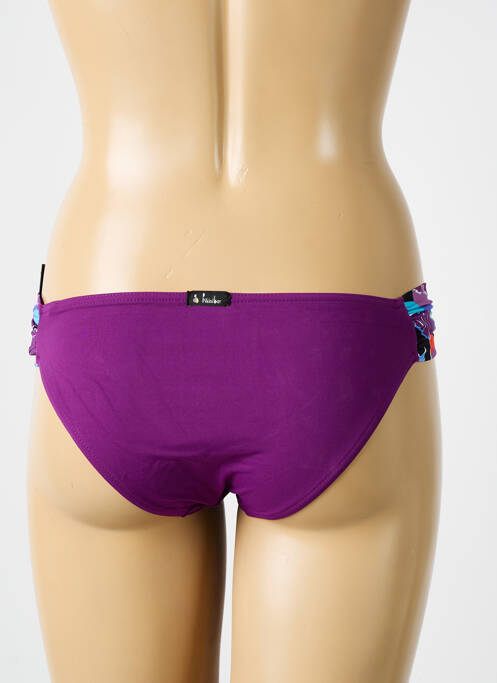 Bas de maillot de bain effet matière satinée culotte violet BIKINI BAR femme