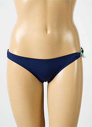 Bas de maillot de bain effet matière satinée bikini bleu BIKINI BAR femme