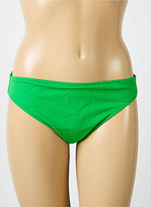Bas de maillot de bain effet matière satinée culotte vert IODUS femme