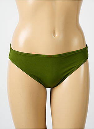 Bas de maillot de bain effet matière satinée culotte vert fonce IODUS femme