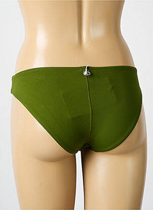Bas de maillot de bain effet matière satinée culotte vert fonce IODUS femme