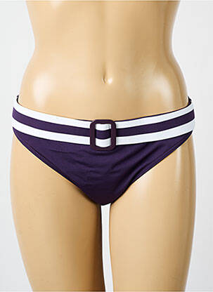 Bas de maillot de bain effet matière satinée culotte violet IODUS femme