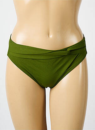 Bas de maillot de bain effet matière satinée culotte vert IODUS femme