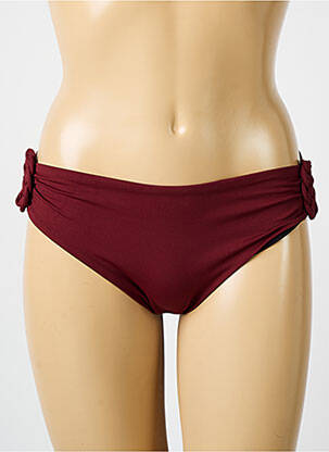 Bas de maillot de bain effet matière satinée culotte rouge IODUS femme