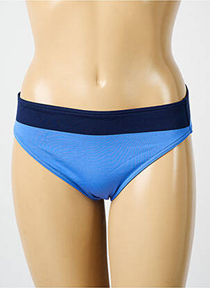 Bas de maillot de bain effet matière satinée culotte bleu IODUS femme