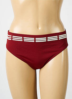 Bas de maillot de bain effet matière satinée culotte rouge IODUS femme