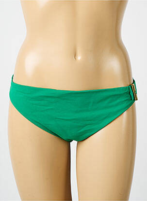 Bas de maillot de bain effet matière satinée culotte vert IODUS femme