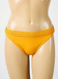 Bas de maillot de bain effet matière satinée culotte jaune IODUS femme