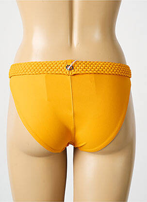 Bas de maillot de bain effet matière satinée culotte jaune IODUS femme