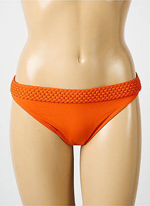 Bas de maillot de bain effet matière satinée culotte orange IODUS femme