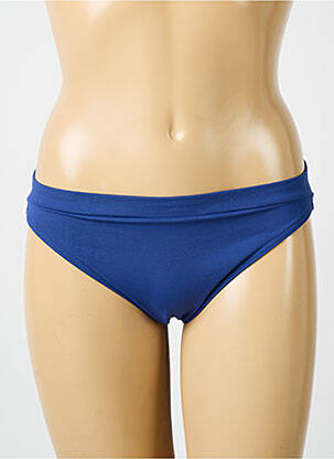 Bas de maillot de bain effet matière satinée culotte bleu IODUS femme