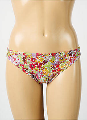 Bas de maillot de bain imprimé fleurs culotte rouge IODUS femme