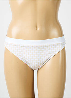 Bas de maillot de bain imprimé fantaisie culotte blanc IODUS femme
