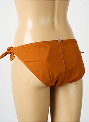 Bas de maillot de bain effet matière satinée bikini orange IODUS femme