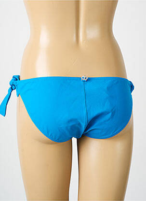Bas de maillot de bain effet matière satinée bikini bleu IODUS femme